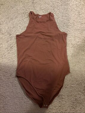 a new day Rust-Brown Sleeveless Mock Neck Bodysuit